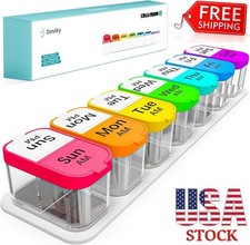 Daviky Large Pill Box Organizer 7 Day, XL Weekly Pill Box 2 Times a Day, AM PM