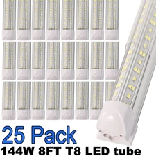 T8 LED Tube Light Bulbs 144W 8FT Integrated LED Shop Light Fixture Garage 25PACK