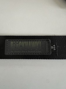 Two Blackhawk Nylon Tactical Belts. One Black - One Tan in color. Size Medium