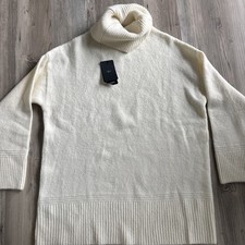 NWT Mango Cream Ivory Wool Blend Oversized Tu...