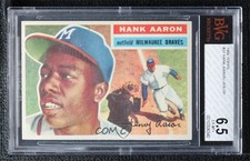1956 Topps (White Back: Background Photo is ) Hank Aaron Willie Mays BVG 6.5 0q3