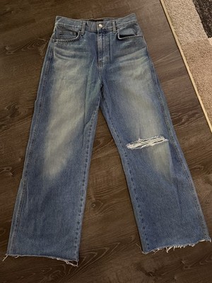 veronica beard taylor relaxed wide leg high rise enough said jeans 28 raw hem