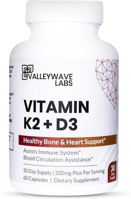 Vitamin D3 K2 Capsules-2-in-1 Vitamin K2 MK7 100 mcg + VIT D3 5000 IU (125 mcg)