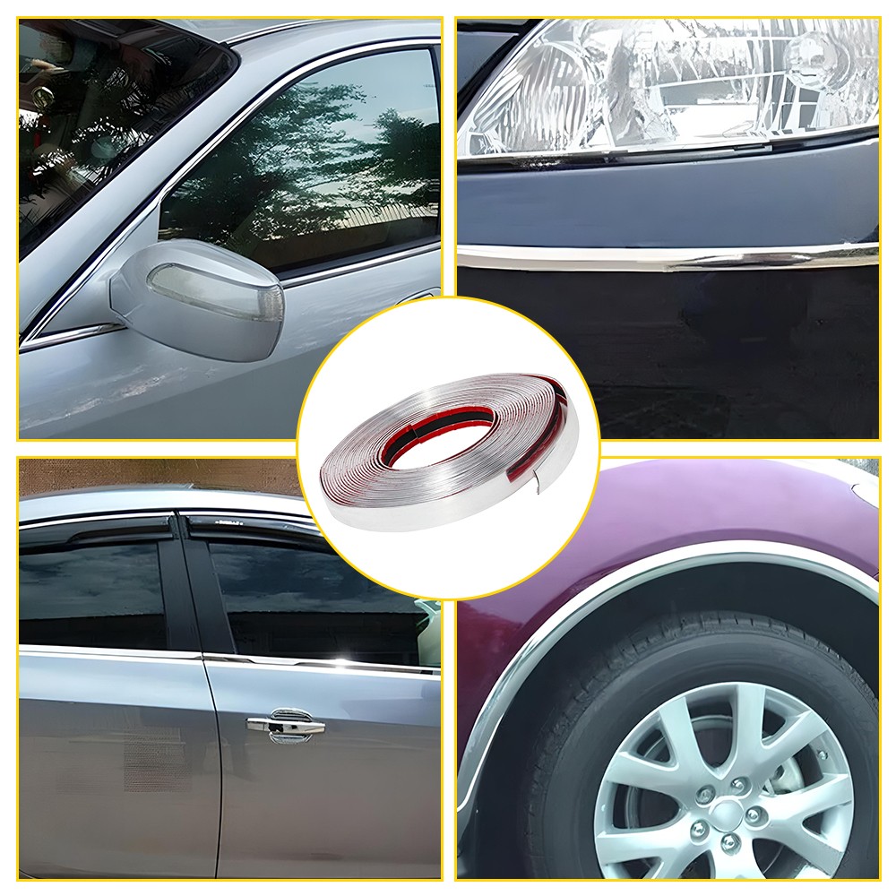 0.8in Chrome Trim Molding Strip Car Door Window Bumper Side Trime Protector 16ft