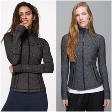 Lululemon Define Jacket Heathered Black Size 8 Luon Full Zip Yoga Gym Running