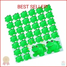 MGZTTHW 18 pcs Rubber Frogs for Kids, Cute Floating Squeaky Frog Bath Toy Mini P