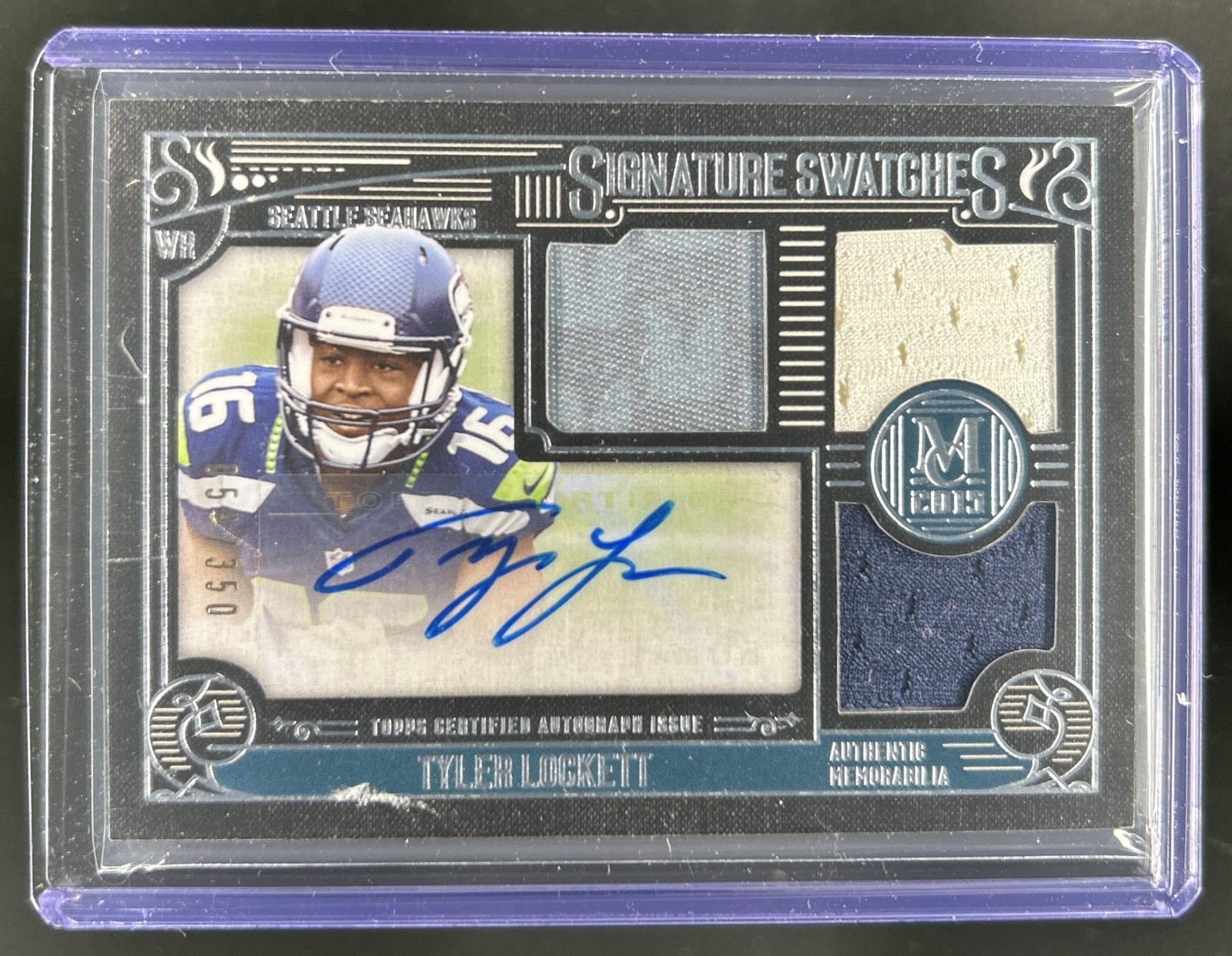 Tyler Lockett Topps Museum Collection Signature Swatches Triple Relic #TL Base