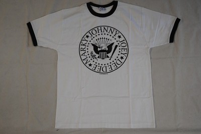RAMONES SEAL LOGO HEY HO LET'S GO RINGER T SHIRT NEW OFFICIAL BAND GROUP PUNK