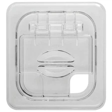 Cambro 60CWLN135 Camwear 1/6 Size Clear Flip Lid with Spoon Notch