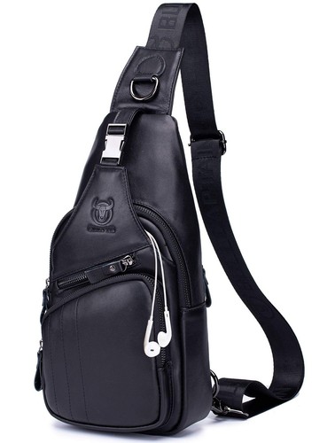 Cross body Bags for Men Leather Sling Bag Casual Daypacks Chest Bags Shoulder...