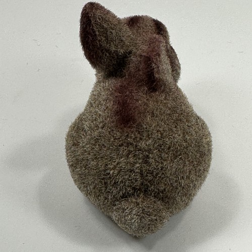Vintage Small Flocked Fuzzy Brown Easter Bunny Figures 3-4in Set of 3 Rabbits - Picture 14 of 22