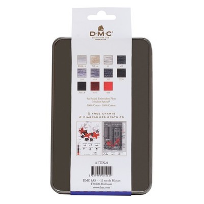 DMC Embroidery Floss Black Tin 8.7yd 24/Pkg- RARE