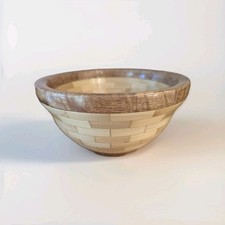 Handcrafted round 8" segmented decorative Wooden bowl
