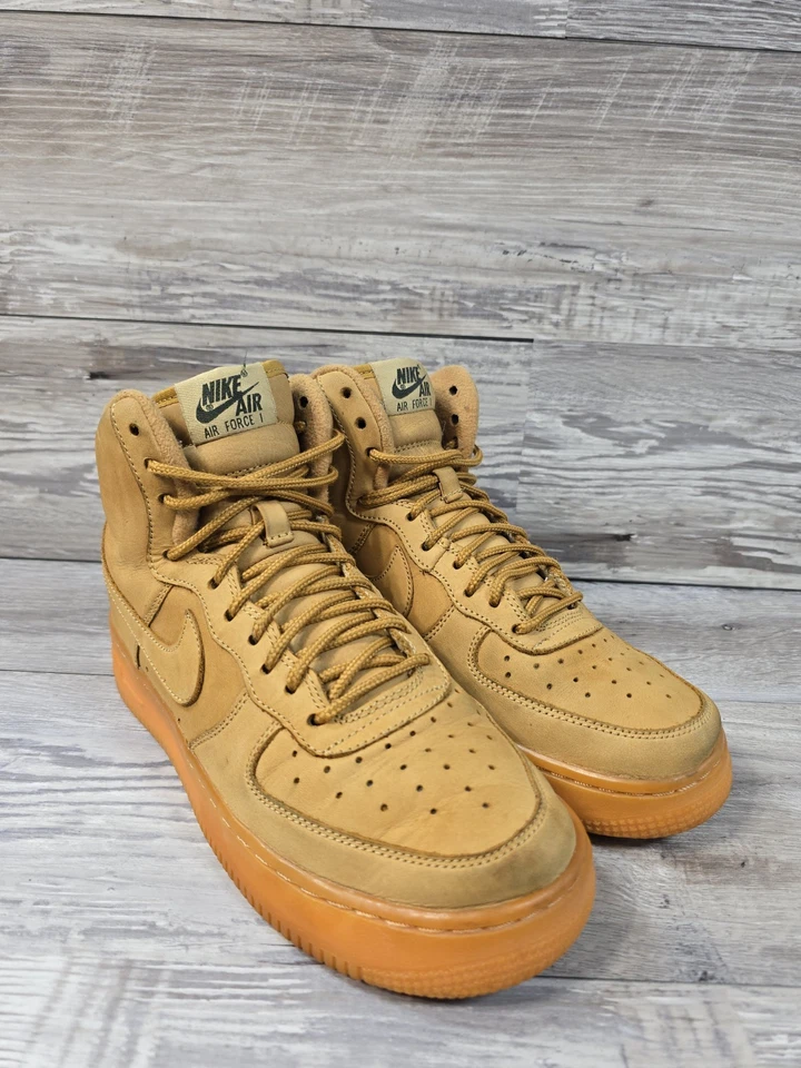 Nike Air Force 1 высоты WB льна кроссовки молодежный размер 5,5Y желтовато-коричневый туфли 922066-203 - Изображение 3 из 4