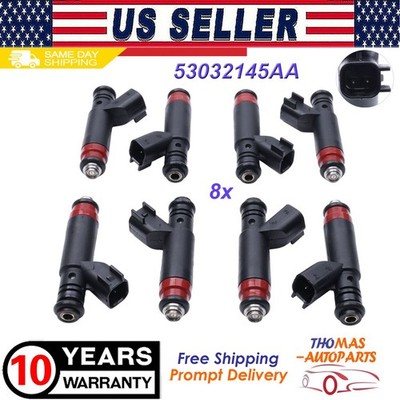 8x Fuel Injectors For Dodge 2000-03 4.7L Upgraded 19LB 2 Hole Nozzle 53032145AA