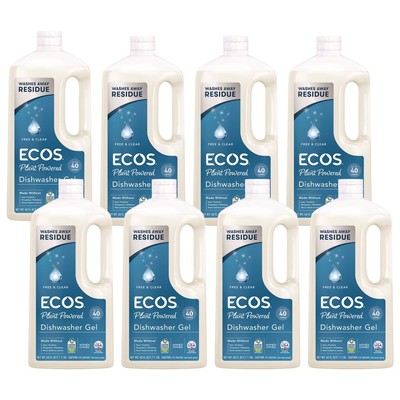 ECOS 975408CT 40 oz Automatic Dishwasher Gel Bottle - Free and Clear (8/CT) New