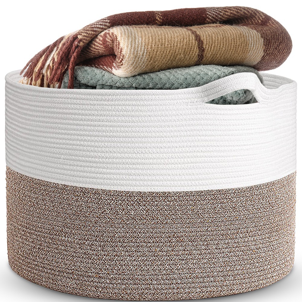 Large Blanket Basket 22 x 14"Big Cotton Rope basket Kids Toy