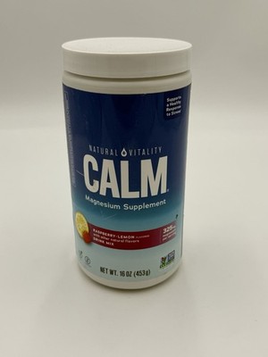 Natural Vitality CALM Magnesium Supplement - 16oz - Raspberry Lemon Exp 08/2027.