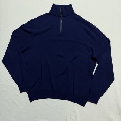 Polo Golf Ralph Lauren Merino Extrafine Wool Quarter Zip Sweater XL Navy