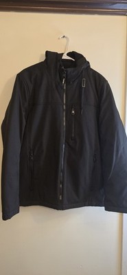 Calvin Klein Men s Hooded Jacket Black Size M   Full Zip, Fleece Lined