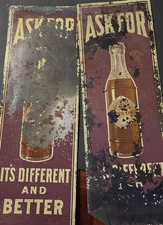 2 X Vintage Queen Cola Signs As Shown It’s Different And It’s Better
