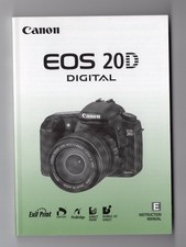 Canon EOS 20D Digital Camera Instruction Book / Manual / User Guide In English