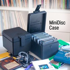 Handmade MiniDisc Storage Case  Magnetic Latch  5 or 10 Disc Holder  Ships US