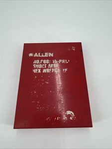 ALLEN 15 PIECE SHORT ARM HEX WRENCH SET NO.668 IN VINTAGE METAL BOX