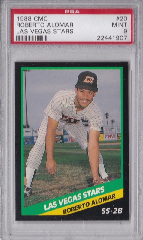 1988 CMC Roberto Alomar Minor League Rookie Card - RC - MLB HOF - PSA 9 !!!