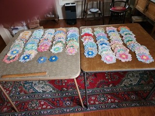 90 Antique Grandmother’s Flower Garden Quilt Blocks