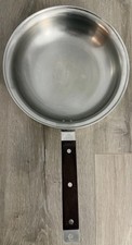 Classic Farberware 9” Stainless Steel/Aluminum Clad Skillet Birchwood Handle