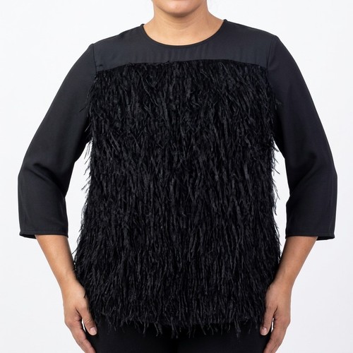 Olly + Elizabeth Black Lightweight Top Women Size L
