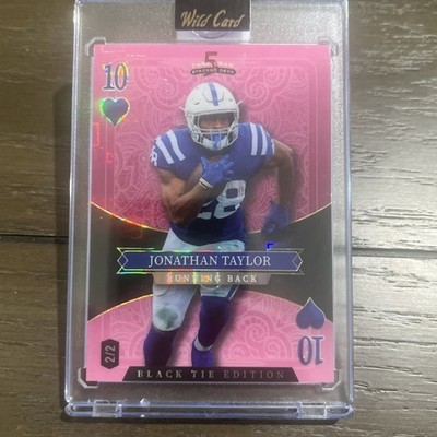 2025 Jonathan Taylor Wild Card Five Card Draw 2/2 10 Of Hearts Case Hit Pink