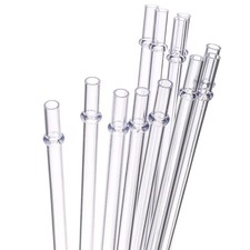 11 Inch Clear Reusable Thick Plastic Drinking Straws Extra Long for 24oz 30oz...