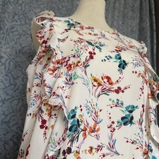 Women’s Matalan Papaya Vibrant Frill Sleeveless Smart Blouse Top. Size UK 16