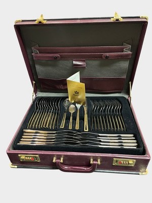 SBS Besteckkoffer 69 Teile 23/24 Karat Goldauflage 12 Personen