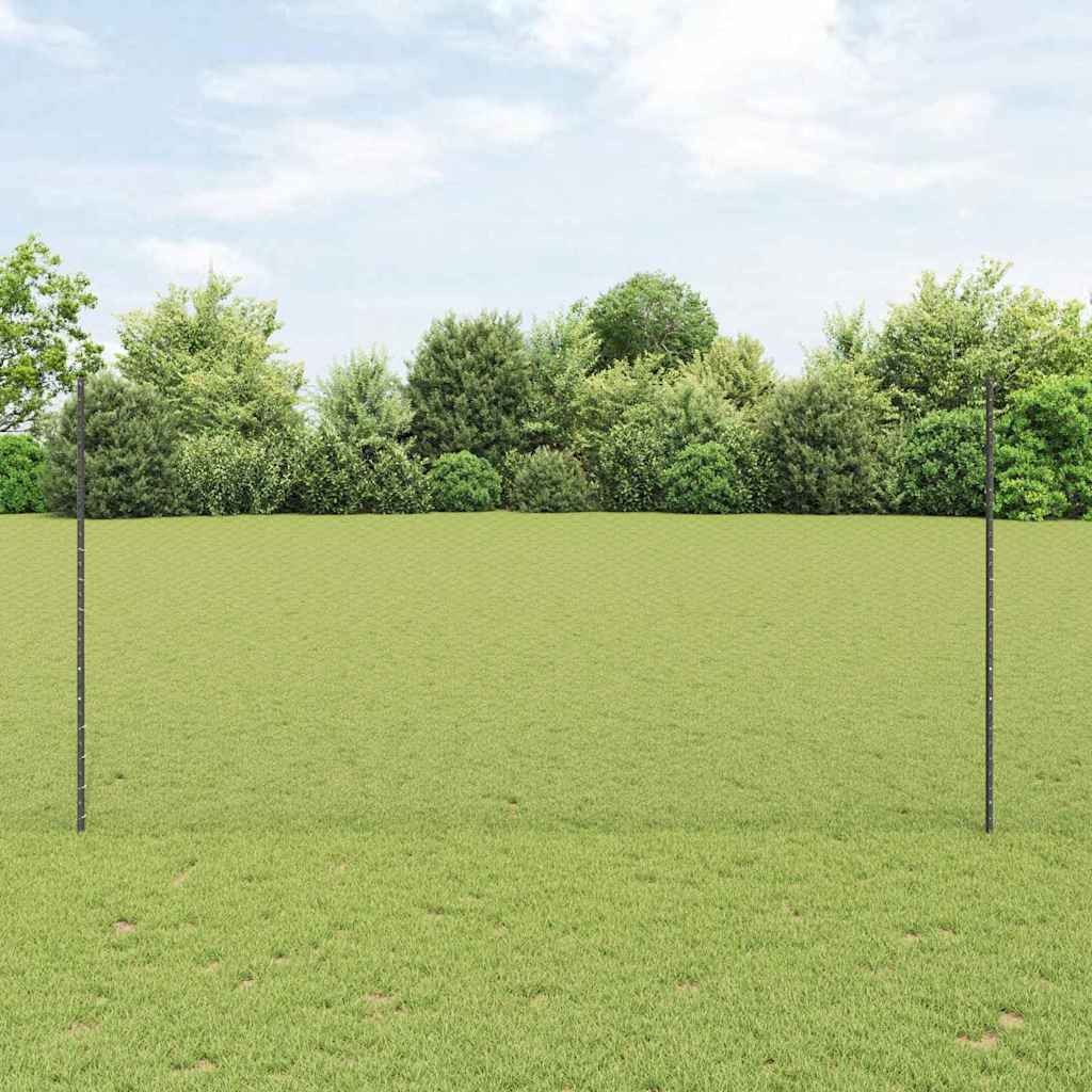 Recinzione Grigia 1,5x10m in Acciaio e PVC - Sistema Completo con Pali