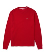 Lacoste Mens Long Sleeve Lounge T-Shirt M Red Cotton Crocodile Logo NWT