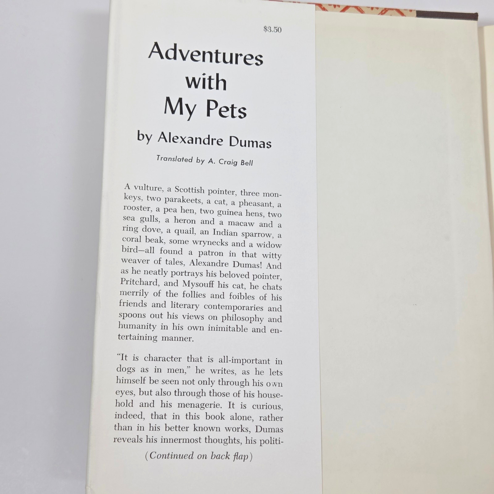 Alexandre Dumas Adventures in Spain 1959 with My Pets 1960 HCDJ First US Edition