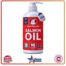 Salmon Oil for Dogs and Cats Omega 3 EPA DHA Skin Coat Supplement 16oz