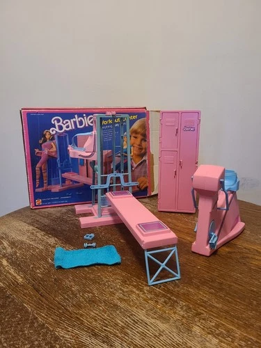 Mattel 1984 Barbie Workout Center Gym Locker Exercise Bike Vintage