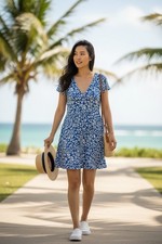 Lilly Pulitzer Kimi Swing Cotton Dress Navy  Size Medium M Twisted Up NWOT Blue