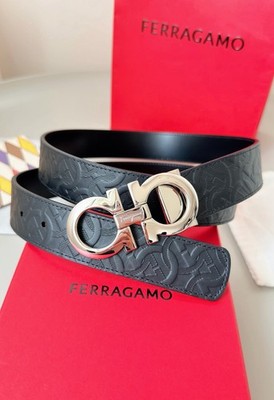 Salvatore Ferragamo Gancini Leather Belt 3.5cm
