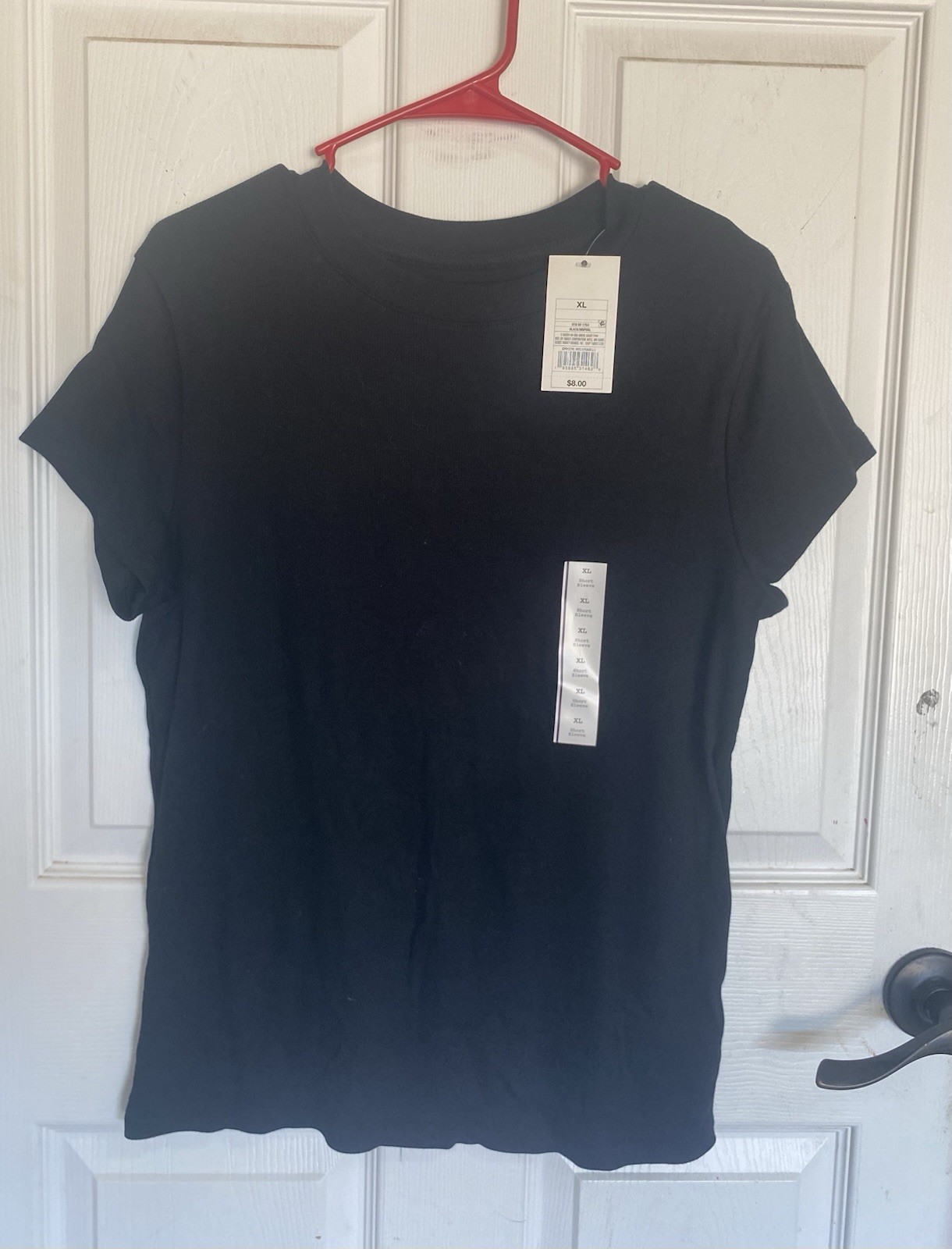 A New Day Womens Plus XL T-Shirt Short Sleeve Solid Black Crewneck Tee Top