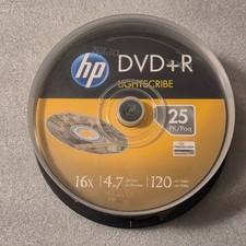 HP 25 Pack LightScribe DVD R 16x 4.7GB 120min Blank Media Spindle DRLS16025CB