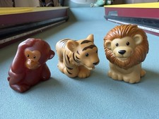 Lot Of 3 Fisher Price Little People Animals 2014 Monkey + Lion + Tiger Toys