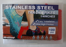 Mriuuod Unisex Silver  Black Stainless Steel 1/4" Track Spikes, 100 Pieces