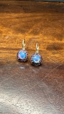 Earrings by Mariana Banana Split Coll. Shimmering Sun Kissed Aqua & Rose Aust...