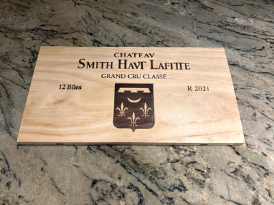 CH SMITH HAUT LAFITTE FRENCH WOOD WINE PANEL 12 1/4'' x 6 3/4'' x 3/8''