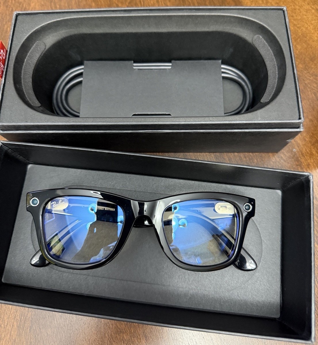 ★まつ★ Ray-Ban Stories Wayfarer Ray-Ban Wayfarer Stories Facebook Meta Glasses Shiny Black